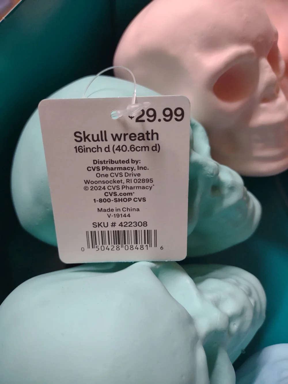 Pastel Skull Decor Wreath Halloween New